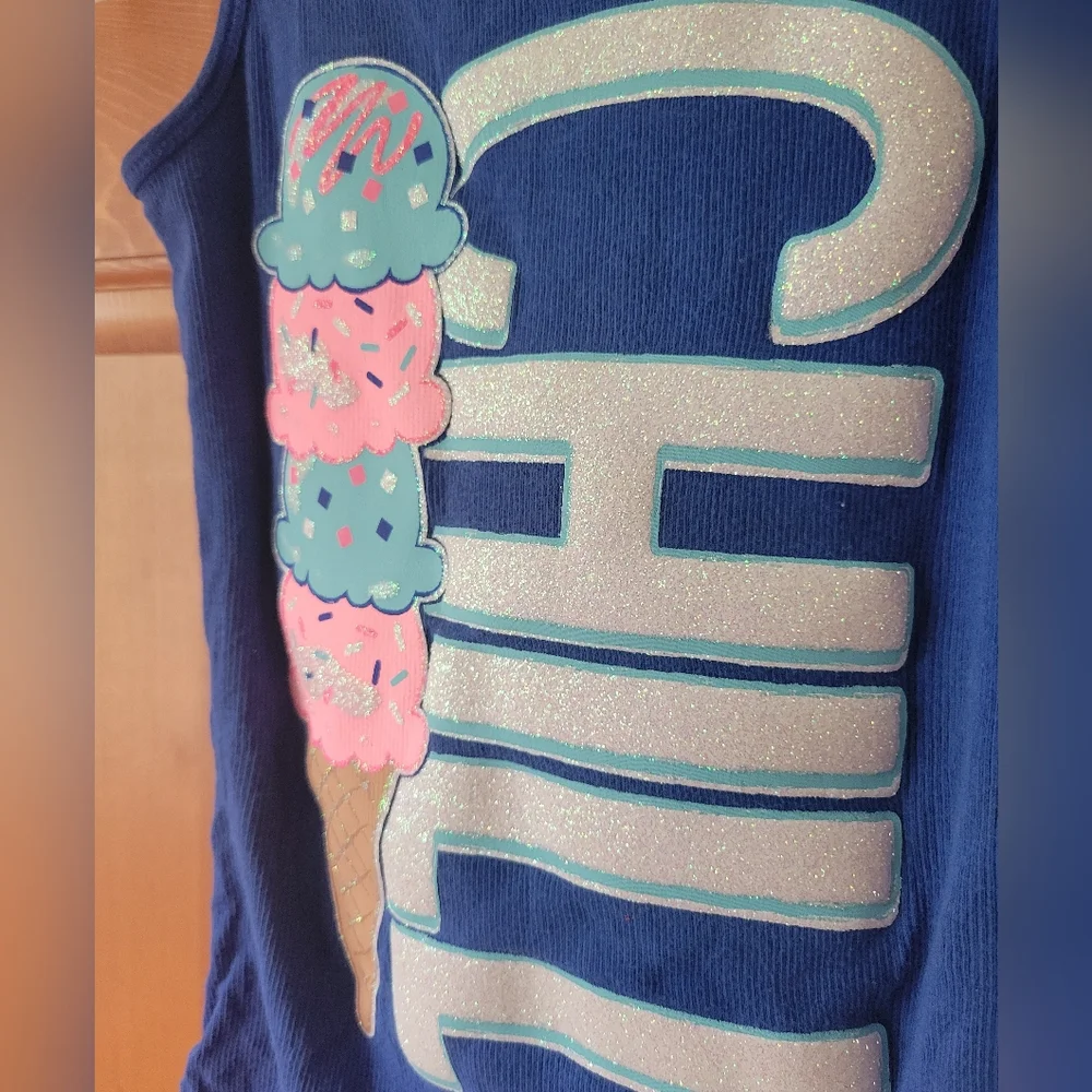 Justice Girls 8 ice cream cone tank top